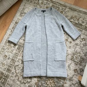 Banana republic sweater jacket coat shacket italian yarn gray grey cardigan